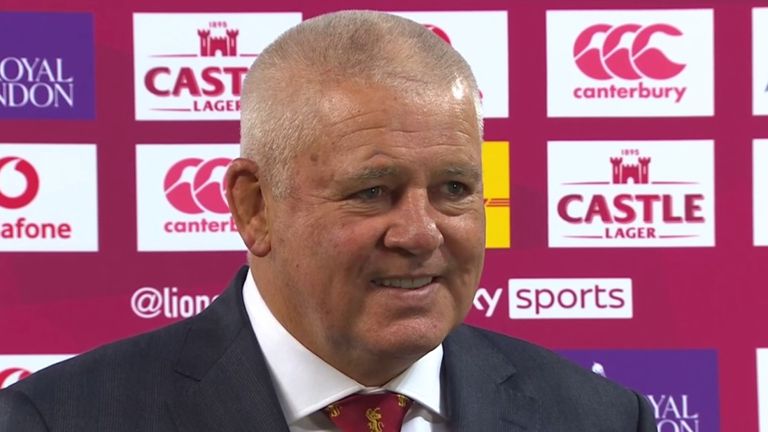Warren Gatland says the first half between the British and Irish Lions and South Africa was incredibly physical but was delighted his side improved to claim the first Test of the series.