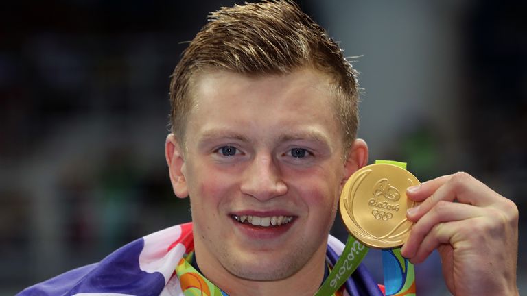 Adam Peaty earned his first gold medal in the 100m breaststroke at the 2016 Olympic Games in Rio