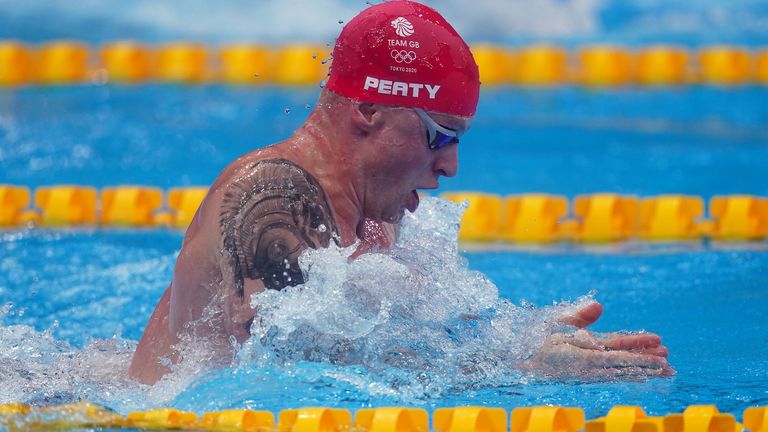 Adam Peaty helped set a new world record for Great Britain