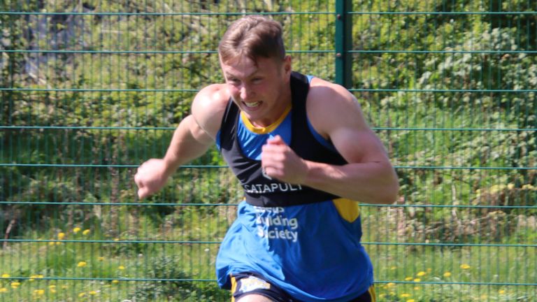 Harry Newman has been working hard on getting back to full fitness after a double leg break