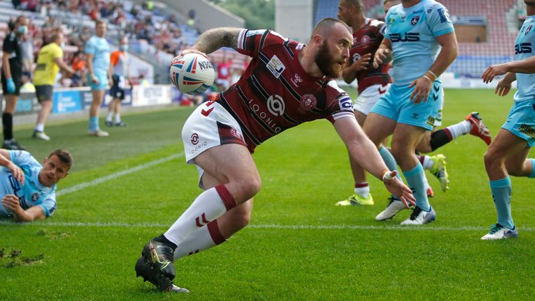 Jake Bibby led the try-scoring for Wigan with a hat-trick