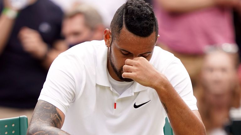 Nick Kyrgios retired from his match with Felix Auger-Aliassime due to an abdominal injury