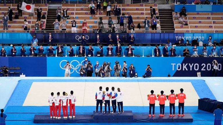 Peaceful protests are allowed before competitions start but Rule 50 states gestures are forbidden on the medal podium