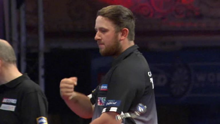 Callan Rydz celebrated a little too hard after winning a leg during his first round match at the World Matchplay and sent his watch flying in the process!