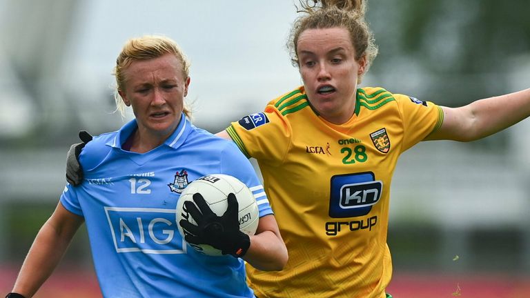 Carla Rowe of Dublin in action against Kate Keaney of Donegal
