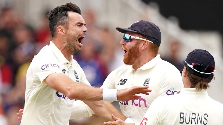James Anderson dismissed Virat Kohli first ball as England fought back against India on day two