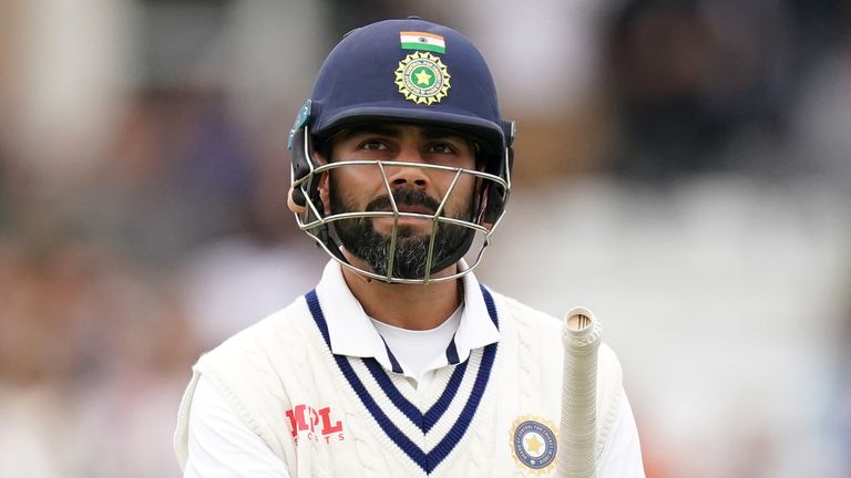 Kohli fell for a golden duck as India slipped from 97-0 to 112-4