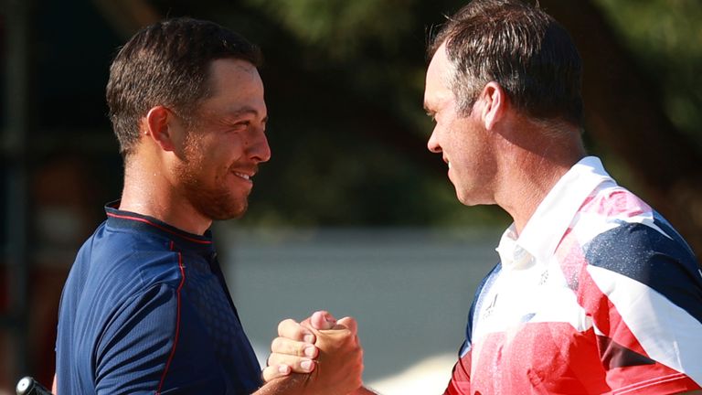 Xander Schauffele jugó junto a Paul Casey (derecha) y Hideki Matsuyama en el último día.