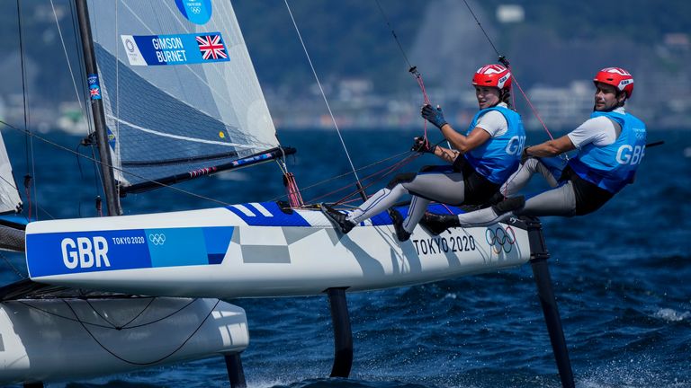 John Gimson and Anna Burnet won silver in the&#160;mixed Nacra 17