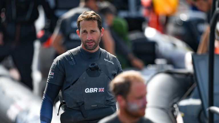 Sir Ben Ainslie made his feelings clear during and after the race (Image credit - Ricardo Pinto for SailGP)