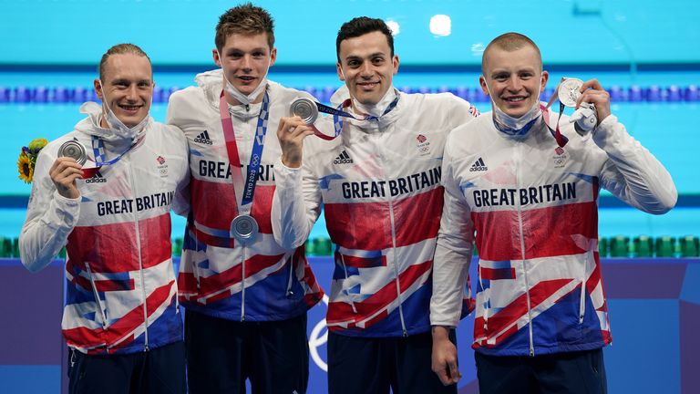 Luke Greenbank, Adam Peaty, James Guy and Scott took silver in the men's 4x100 metres medley relay final