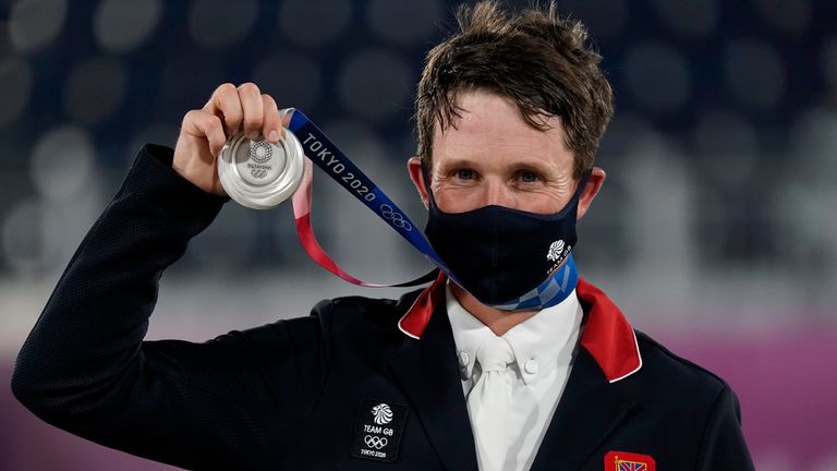 Tom McEwen with silver medal won in the individual three-day event at Tokyo 2020