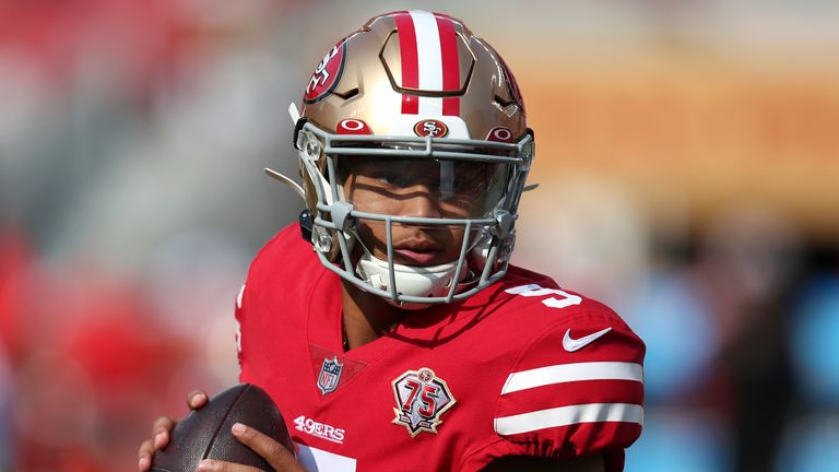 El mariscal de campo de los San Francisco 49ers, Trey Lance.  (Foto AP / Jed Jacobsohn)