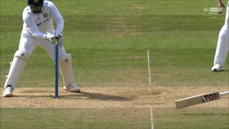 Dawid Malan was run out for just five after a mix-up with Hameed in the morning session