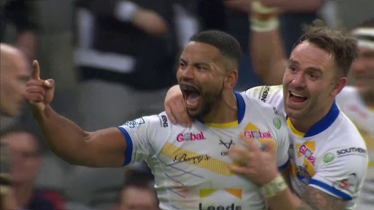 Kruise Leeming scored his first-ever drop-goal to grab the Golden Point and the win over Hull FC to almost certainly take Leeds into the play-offs