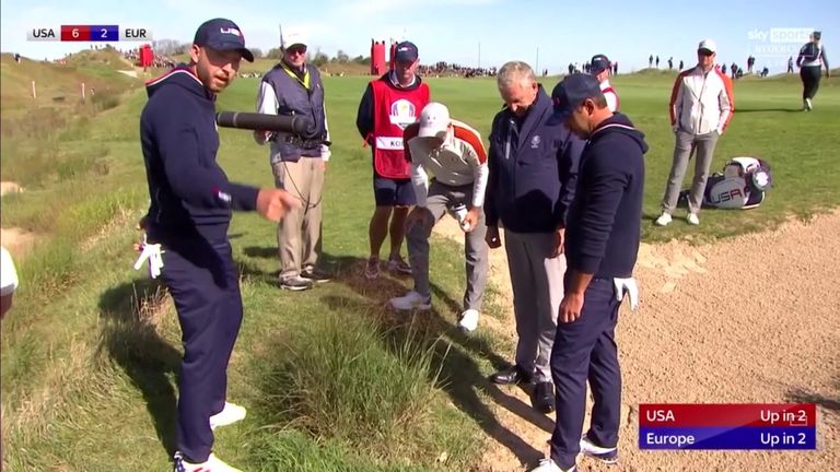 Brooks Koepka and Daniel Berger were left angered at a referee's decision not to give them free relief from near a bush during their foursomes match against Jon Rahm and Sergio Garcia. 