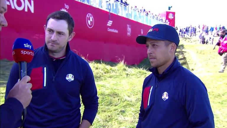 Patrick Cantlay and Xander Schauffele continued their 100 per cent record together in foursomes by defeating Lee Westwood and Matt Fitzpatrick