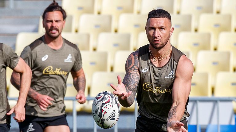Quade Cooper during Wallaby training