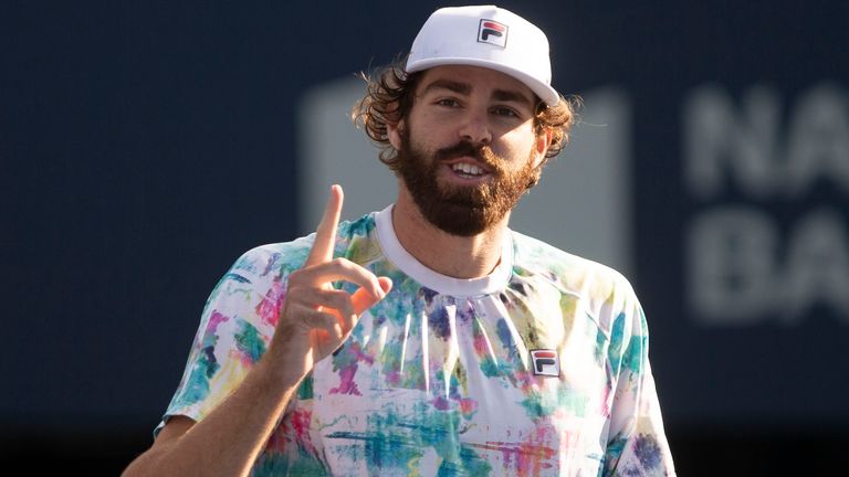 American Reilly Opelka has calling his $10,000 fine by US Open organisers for carrying an unapproved bag on court a 'joke' (Chris Young/The Canadian Press via AP)