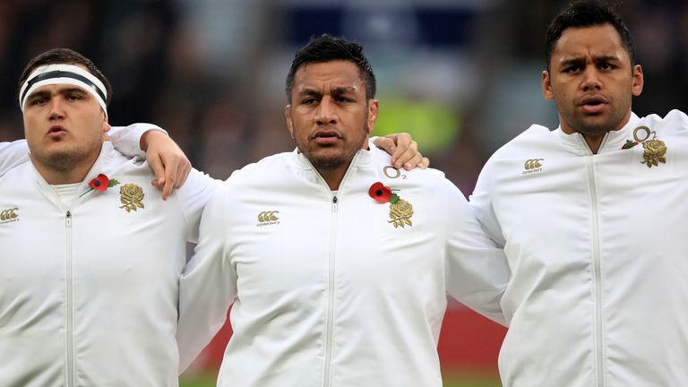 The power of Mako Vunipola (centre), Billy Vunipola (right) and others was central to victories over Ireland in the past 