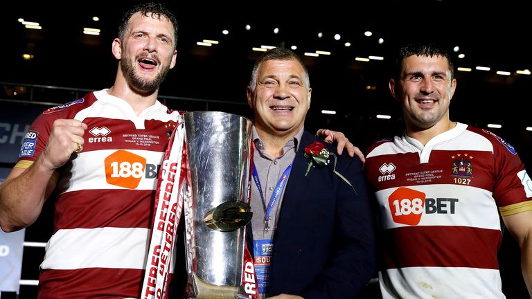 Sean O'Loughlin (left) and Shaun Wane (middle) have also been named as part of the new Wigan coaching structure 