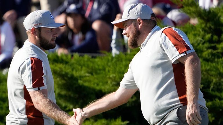 Tyrrell Hatton and Shane Lowry won the opening point of the afternoon session for Team Europe