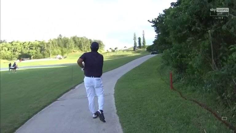 Patrick Reed made a remarkable eagle at the par-five 17th during the opening round of the Bermuda Championship!