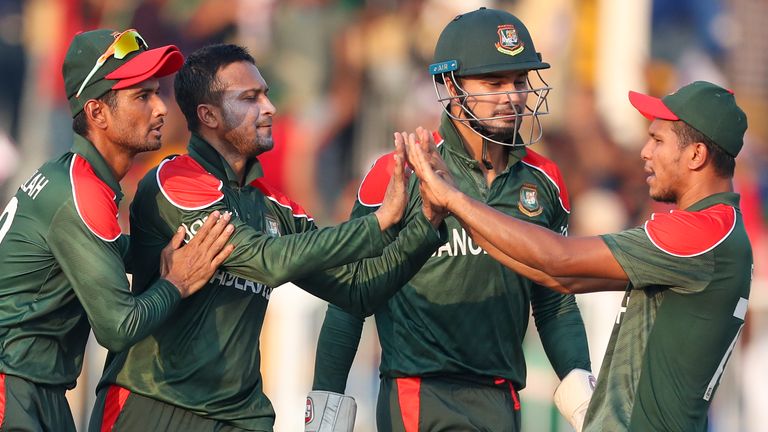 Shakib Al Hasan took two wickets in an over to give Bangladesh hope after a strong Sri Lanka start