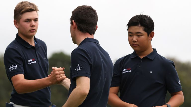 Harley Smith (left) dominated the 54-hole event at Walton Heath