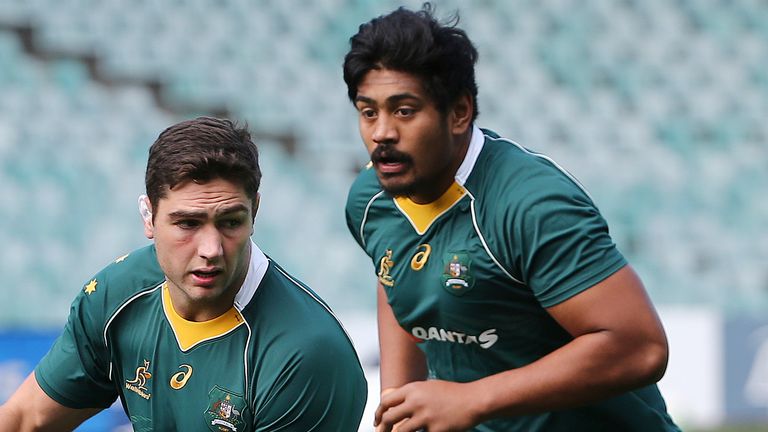 Will Skelton (R) is one of three France-based players to rejoin the Australia squad