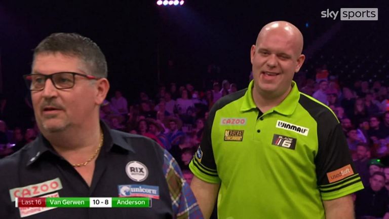 Van Gerwen said there was a misunderstanding during the game with Anderson, saying the Scot 'has his moments'