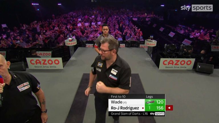 James Wade hit this 120 checkout during his match with Rowby-John Rodriguez