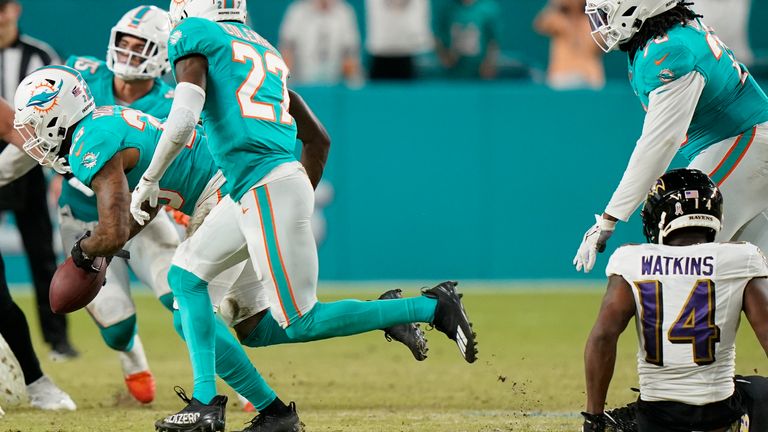 Miami's defense was relentless as the Dolphins saw off the Baltimore Ravens in Thursday's NFL action