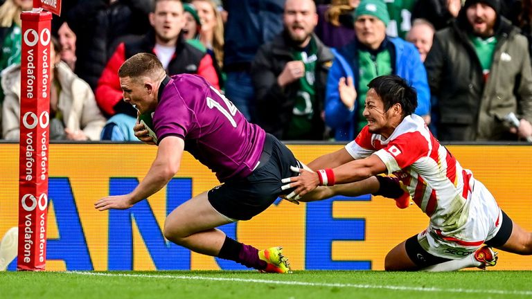 Munster and Ireland wing Andrew Conway scored a hat-trick in the victory 