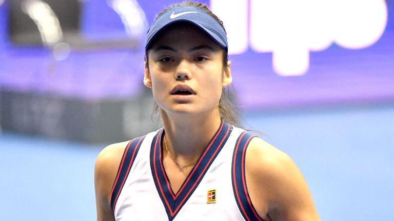 Britain's Emma Raducanu appeared to pick up a thigh injury as she fell in three gruelling sets to China's Wang Xinyu in Linz on Tuesday