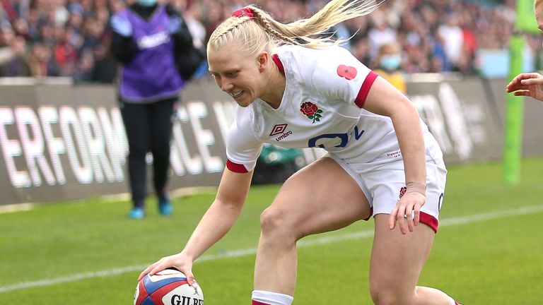 Red Roses wing Heather Cowell scored a brace of tries on her England Test debut vs Canada 