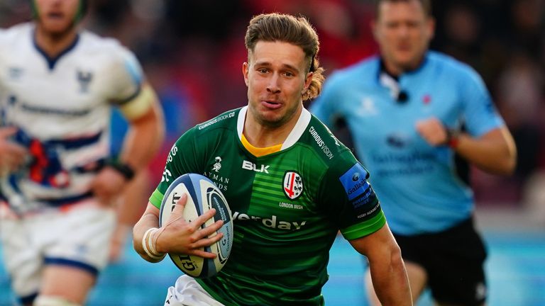 Kyle Rowe's hat-trick helped London Irish fight back to draw with Saracens