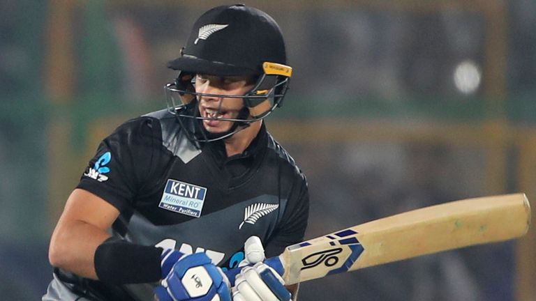 Mark Chapman scored his first T20I half-century for New Zealand