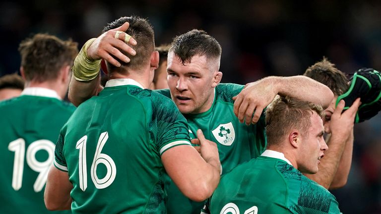 Peter O'Mahony (centre), captained Ireland vs Italy and starts again vs England, where his breakdown and set-piece work will be crucial 