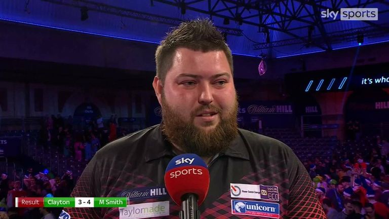 Michael Smith booked his place in the World Darts Championship quarter-final against Gerwyn Price after edging Jonny Clayton in a thrilling last-16 tie