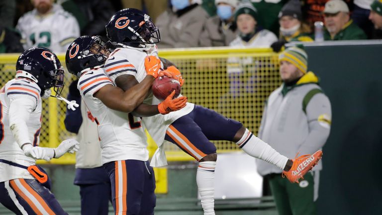 Jakeem Grant left the Green Bay Packers defense in his wake as he scored on an explosive 97-yard punt return for a touchdown for the Chicago Bears.