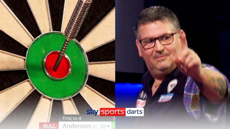 Gary Anderson took out a spectacular 170 checkout against Rob Cross in round four at the World Darts Championship.