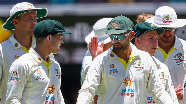 Australia won the first test a day early in Brisbane