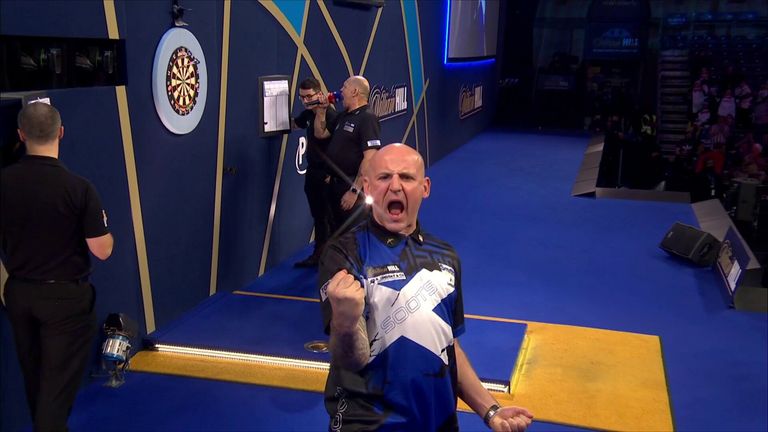 Alan Soutar hits a 144 checkout to defeat Mensur Suljovic