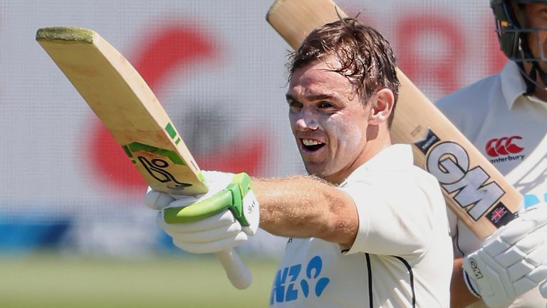 Tom Latham made 252 as New Zealand piled up on the slopes of the Hagley Oval