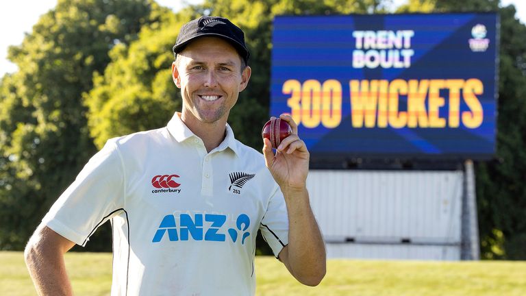 Trent Boult is the fourth New Zealand bowler to take 300 Test wickets