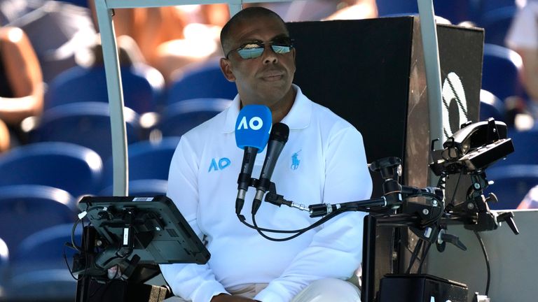 Chair umpire Carlos Bernardes was involved in a row with Shapovalov at the start of the second set