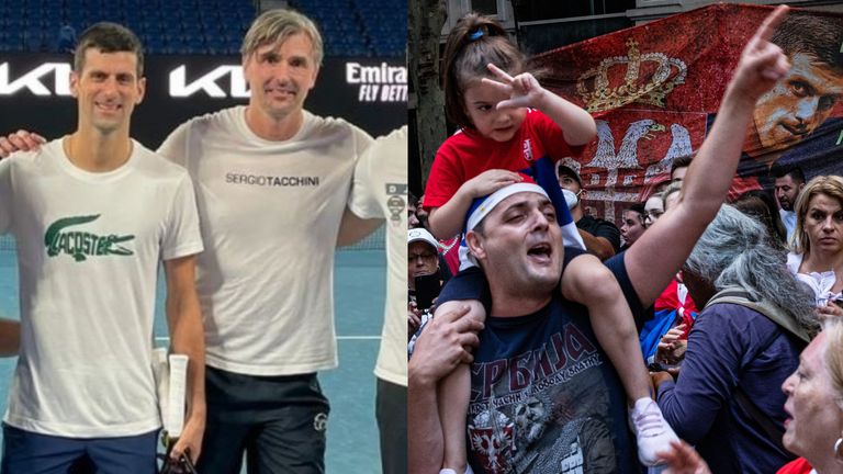 Novak Djokovic says he is focused on the Australian Open after returning to training following his successful appeal (Credit: @DjokerNole)