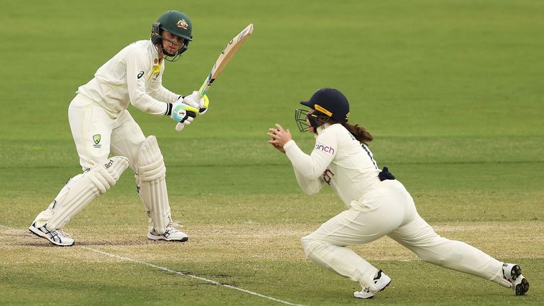Tammy Beaumont took a good catch at short leg to remove Rachael Haynes