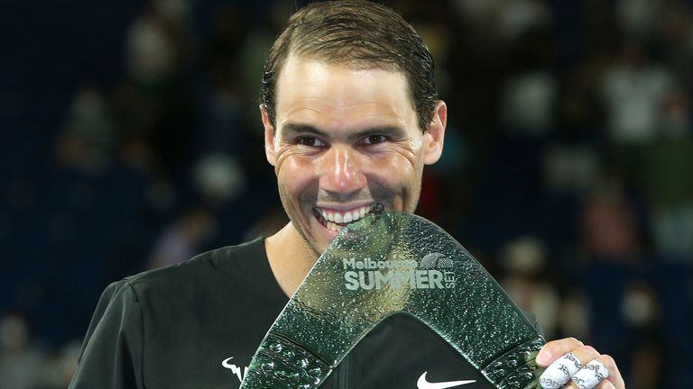 Rafael Nadal celebrates Melbourne Summer Set title victory